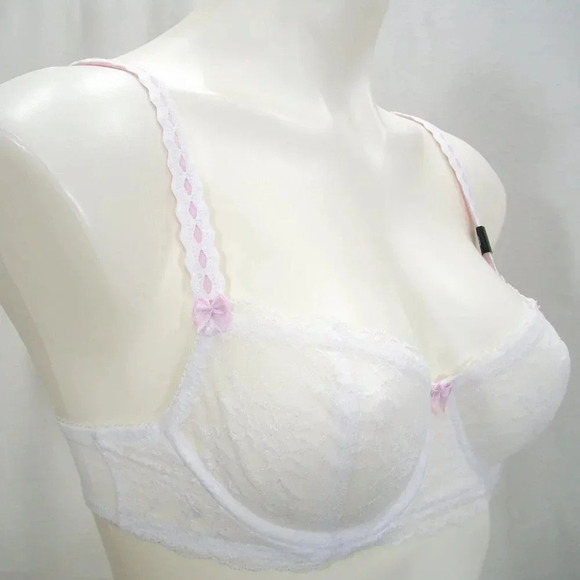 32B Felina 5894 Harlow Sheer Lace Full Bust Underwire  Bra White‎ NWT - Picture 10 of 16